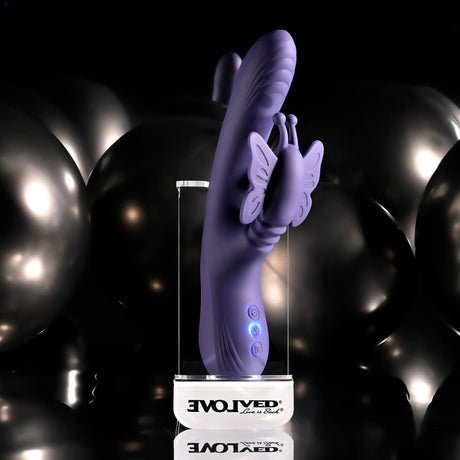 Evolved - Wings of Frenzy Rechargeable Rabbit Vibrator (Purple) EV1221 CherryAffairs