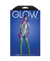 Fantasy Lingerie - Adrenaline Rhinestone Fishnet Teddy Set (Neon Green) FTL1035 CherryAffairs