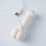 Fuji World - Spoony Cock n Balls Vibrating Dildo (White) OT1289 CherryAffairs