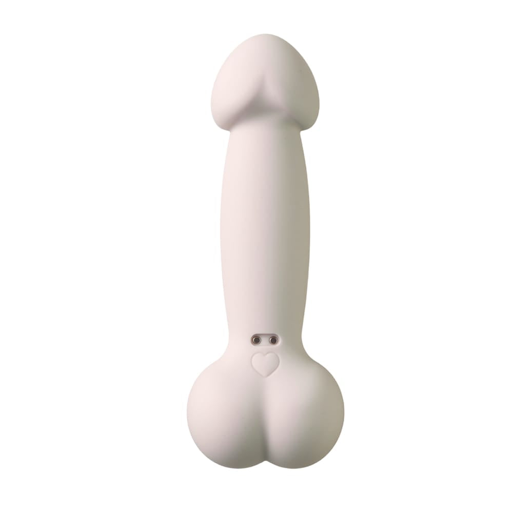 Fuji World - Spoony Cock n Balls Vibrating Dildo (White) OT1289 CherryAffairs