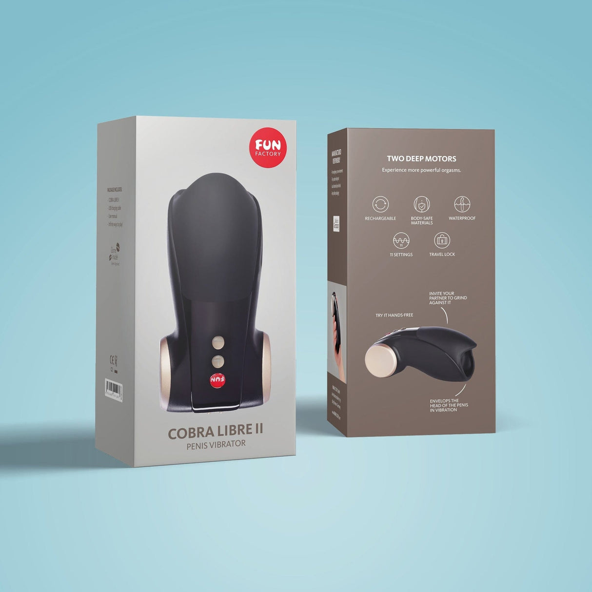 Fun Factory - Cobra Libre II Penis Vibrator Stroker Masturbator    Masturbator (Hands Free) Rechargeable