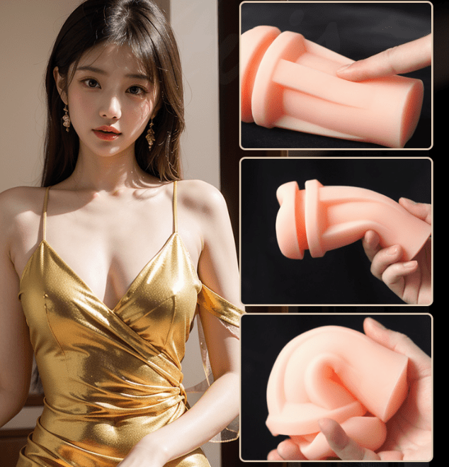 Galaku - Star Moon Double Hole Suction Stroker Masturbator Cup (Gold) GLK1013 CherryAffairs