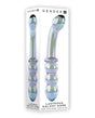 Gender X - Lustrous Galaxy Dual-Ended Glass Dildo & Wand Massager (Green) GX1010 CherryAffairs