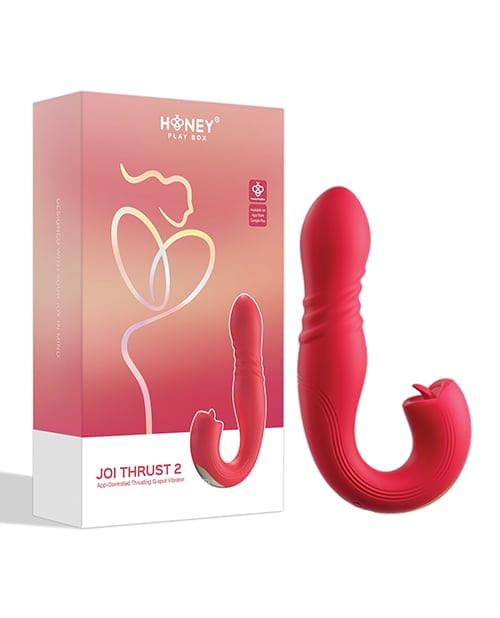 Honey Play Box - Joi Thrust 2 App-Controlled Thrusting Rabbit Vibrator (Red) OT1313 CherryAffairs