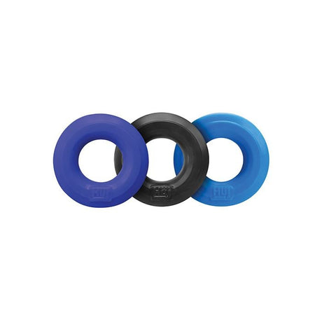 Hunky Junk - Cobalt Three Piece Stretch Cock Ring Set (Blue) OX1050 CherryAffairs