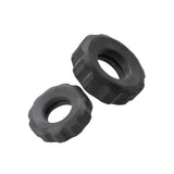 Hunky Junk - Cog Textured Cock Ring Set in Two Sizes OX1051 CherryAffairs