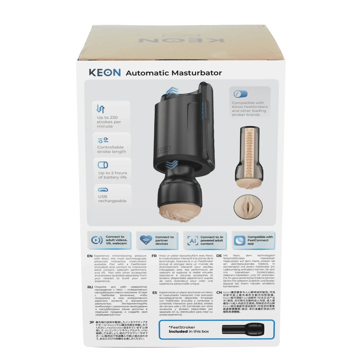 Kiiroo - Keon App Controlled Interactive Automatic Device with WiFi Connectivity with Stroker Combo Set KR1062 CherryAffairs