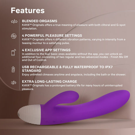 LELO - Originals KAYA App-Controlled Rabbit Vibrator (Purple) LL1275 CherryAffairs
