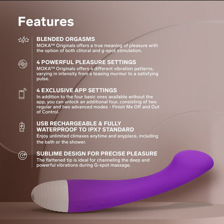 LELO - Originals MOKA App-Controlled G Spot Vibrator (Purple) LL1276 CherryAffairs