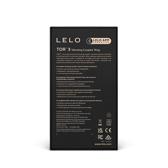 LELO - Tor 3 Vibrating Couple's Cock Ring    Silicone Cock Ring (Vibration) Rechargeable