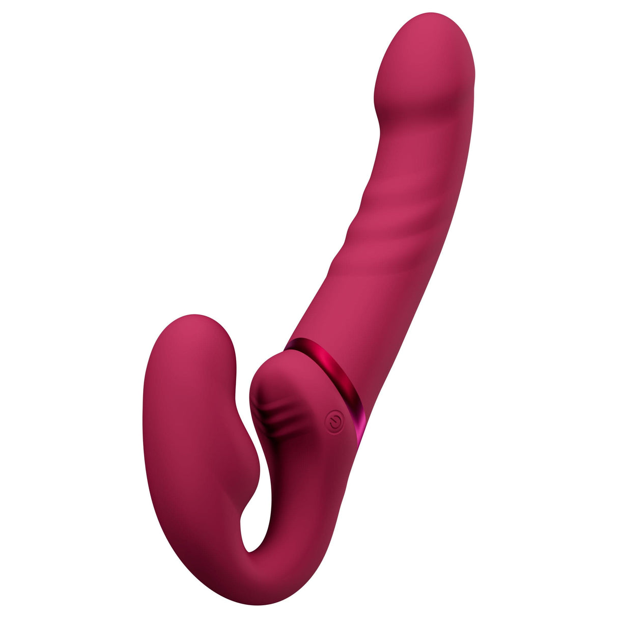 Lovense - Lapis App-Controlled Dual Ended Vibrating Strapless Strap On (Red) LOS1048 CherryAffairs