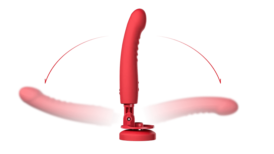 Lovense - Mission 2 App-Controlled Vibrating Suction Cup Dildo (Red) LOS1059 CherryAffairs