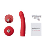 Lovense - Mission 2 App-Controlled Vibrating Suction Cup Dildo (Red) LOS1059 CherryAffairs