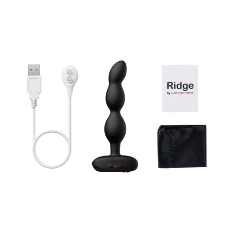 Lovense - Ridge App-Controlled Vibrating Rotating Anal Beads (Black) LOS1051 CherryAffairs