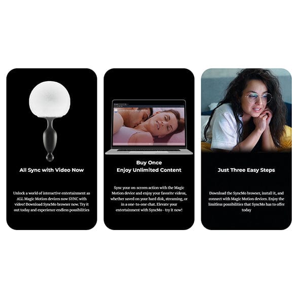 Magic Motion - Bunny App Controlled Vibrating Bunny Tail Anal Plug (Black) MGM1027 CherryAffairs