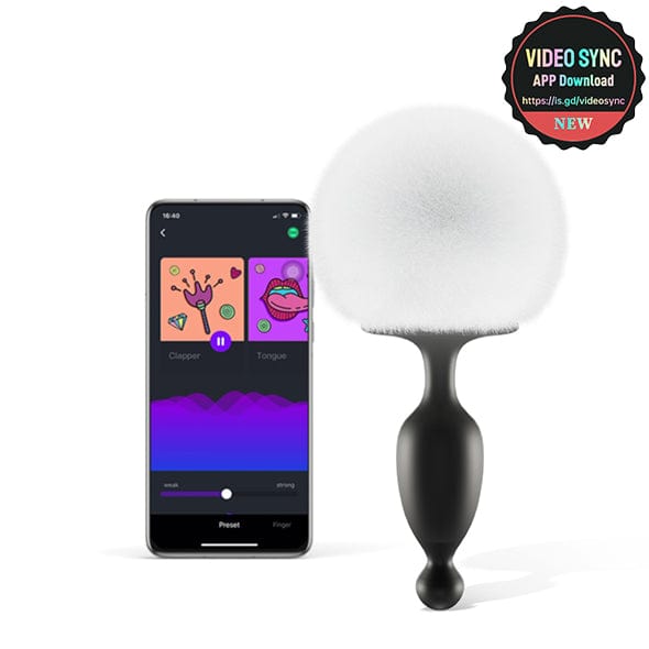 Magic Motion - Bunny App Controlled Vibrating Bunny Tail Anal Plug (Black) MGM1027 CherryAffairs