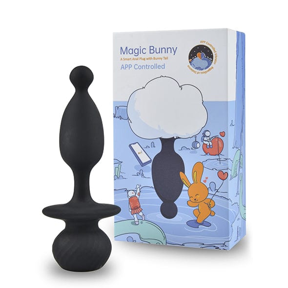 Magic Motion - Bunny App Controlled Vibrating Bunny Tail Anal Plug (Black) MGM1027 CherryAffairs