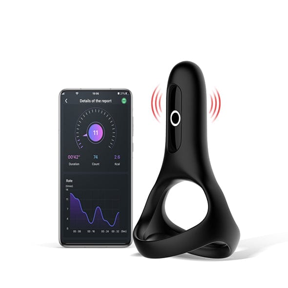 Magic Motion - Magic Rise Smart App-Controlled Wearable Silicone Cock Ring (Black) MGM1023 CherryAffairs