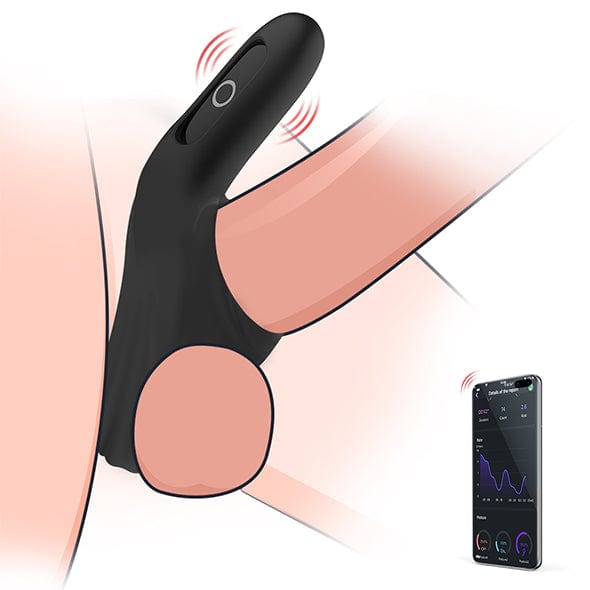 Magic Motion - Magic Rise Smart App-Controlled Wearable Silicone Cock Ring (Black) MGM1023 CherryAffairs