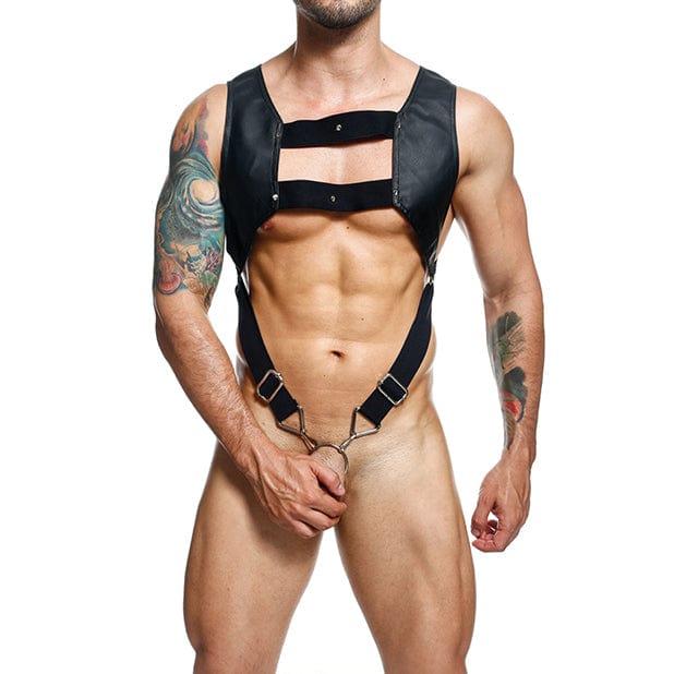 Male Basics - Dngeon Croptop Harness Cockring (Black) MAL1007 CherryAffairs