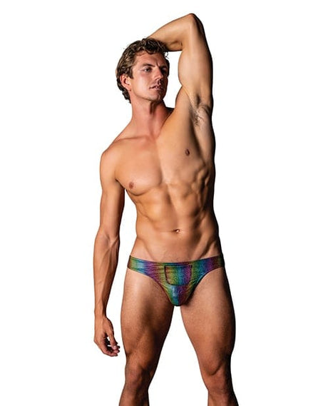Male Power - Pack & Play Men's Thong with Condom Pouch (Rainbow) CherryAffairs