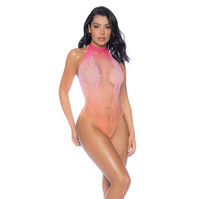 Mapale - Floral Halter Ombre Bodysuit (Pink Ombre) MAP1016 CherryAffairs