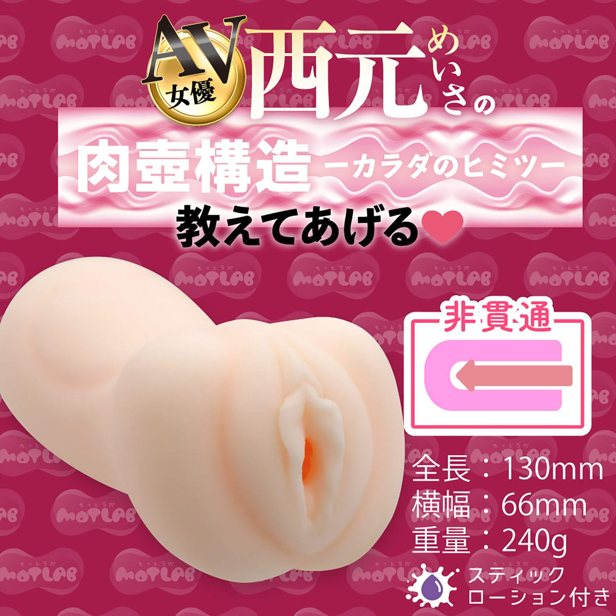 Motlab - AV Hall Meisa Nishimoto The Masochistic Pervert Woman Edition Onahole Masturbator (Beige) ML1011 CherryAffairs