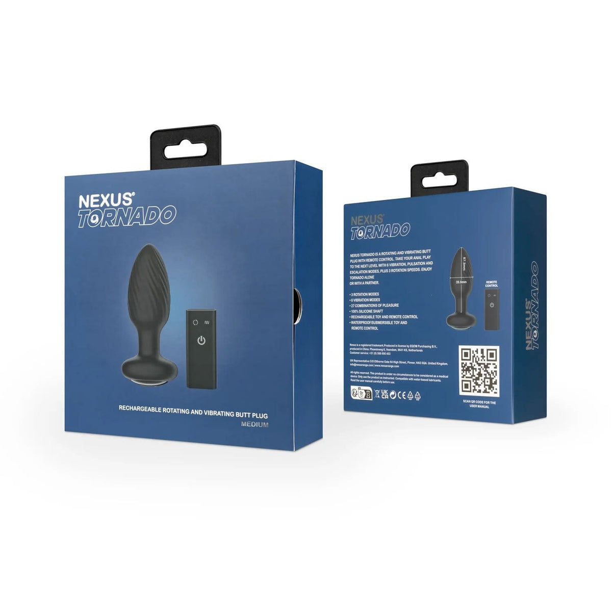 Nexus - Tornado Medium Remote Control Rotating Vibrating Butt Plug (Bl ...