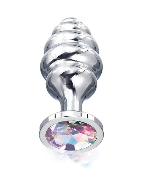 Nixie - Honey Dipper Ribbed Metal Jeweled Anal Plug (Rainbow) OT1316 CherryAffairs