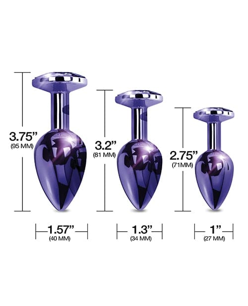 Nixie - Metal Jeweled Anal Plug Training Set (Metallic Purple) OT1317 CherryAffairs