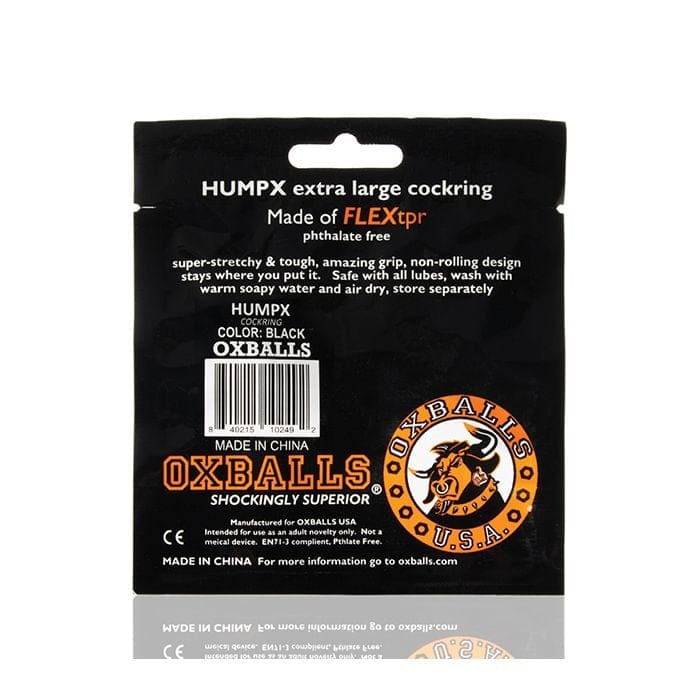 Oxballs - HUMP-X Flat-Inner Stretch Cock Ring (Black) OX1060 CherryAffairs