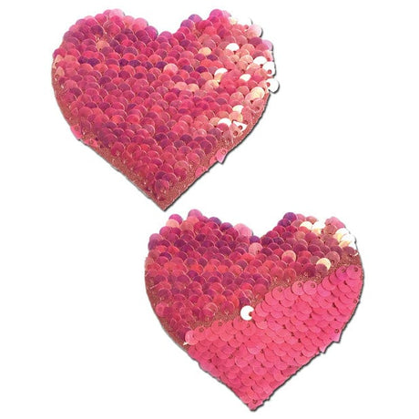 Pastease - Premium Color Changing Flip Sequins Heart Pasties Nipple Covers CherryAffairs