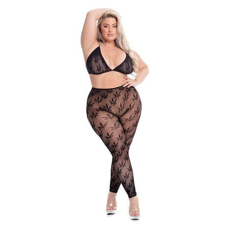 Pink Lipstick - All About Leaf Bra Lingerie Set PLS1227 CherryAffairs