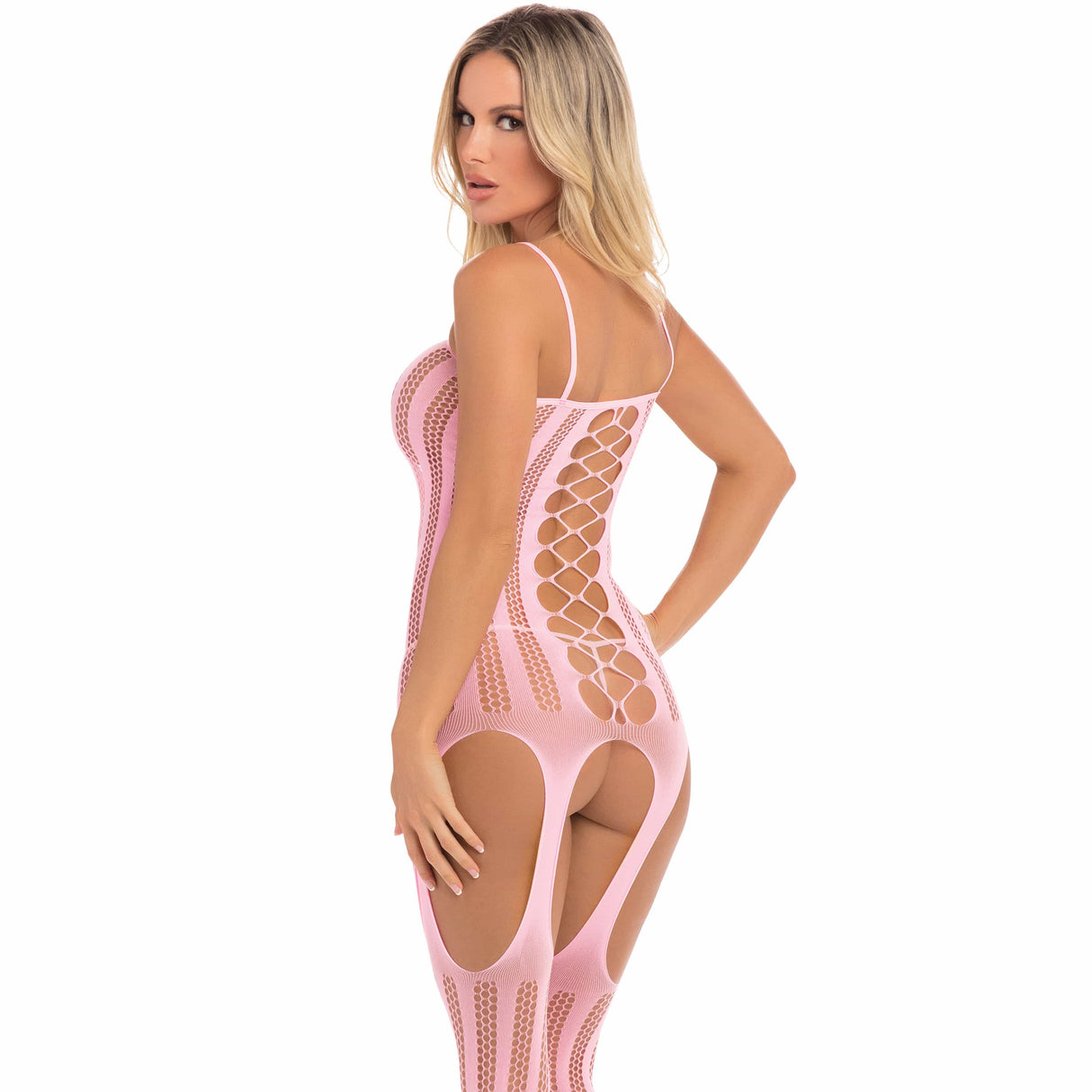 Pink Lipstick - Fake News Body Stocking Costume CherryAffairs