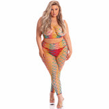 Pink Lipstick - Roy G. Biv 2Pc Bodystocking Costume PLS1340 CherryAffairs