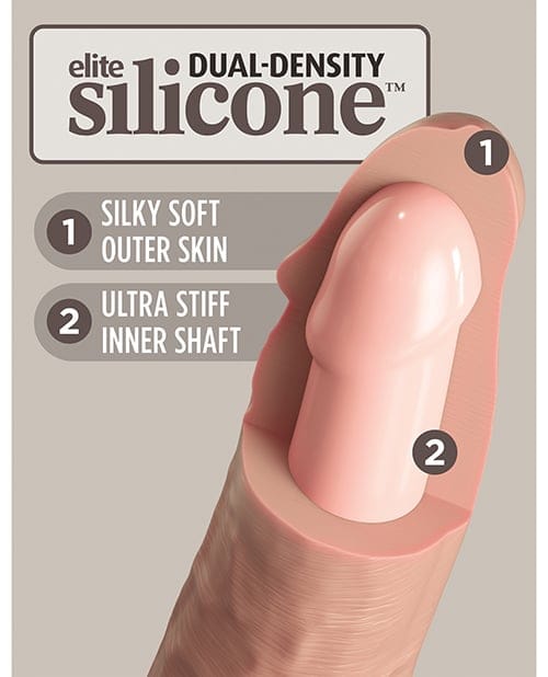 Pipedream - King Cock Elite Dual-Density Silicone Suction Dildo (Beige) CherryAffairs