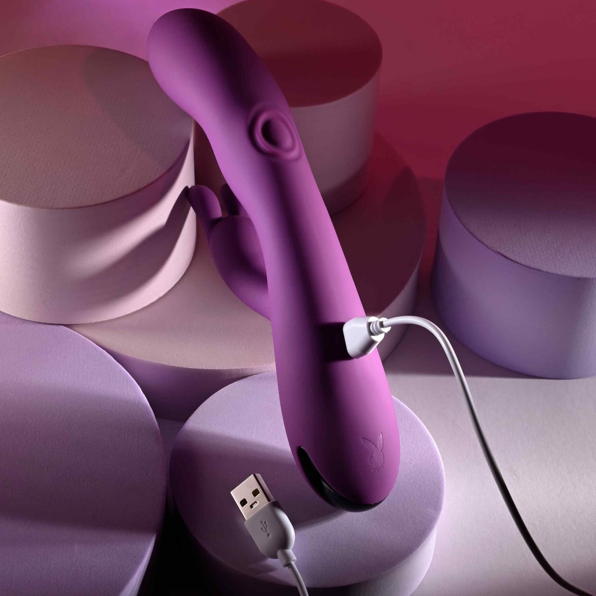 Playboy - Busy Bunny Rechargeable Rabbit Vibrator (Purple) PLB1029 CherryAffairs