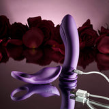 Playboy - Mix and Match Vibrating Dildo with Cock Ring (Purple) PLB1024 CherryAffairs