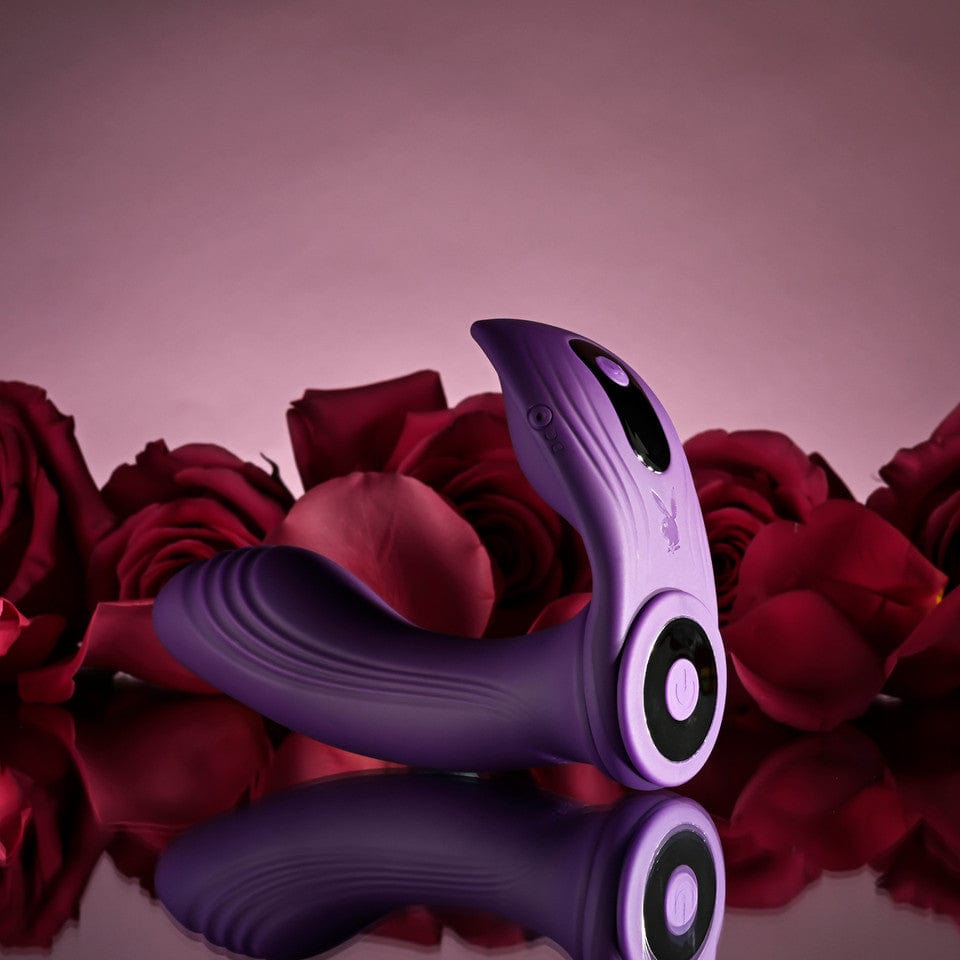 Playboy - Mix and Match Vibrating Dildo with Cock Ring (Purple) PLB1024 CherryAffairs