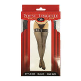 Popsi Lingerie - Vinyl Top Fishnet Stocking O/S (Black) PO1013 CherryAffairs