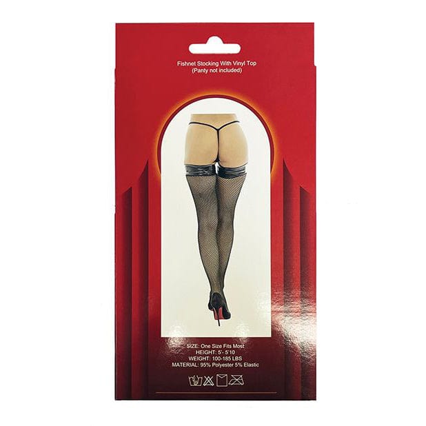 Popsi Lingerie - Vinyl Top Fishnet Stocking O/S (Black)    Stockings