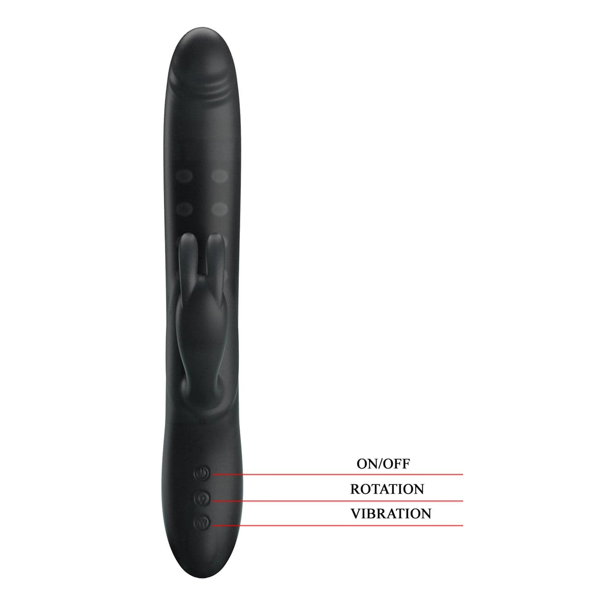 Pretty Love - Colin Vibrating Rotating Rabbit Vibrator (Black) PL1128 CherryAffairs