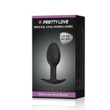 Pretty Love - Heavy Balls Silicone Butt Plug (Black) CherryAffairs