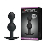 Pretty Love - Heavy Balls Silicone Butt Plug (Black) CherryAffairs