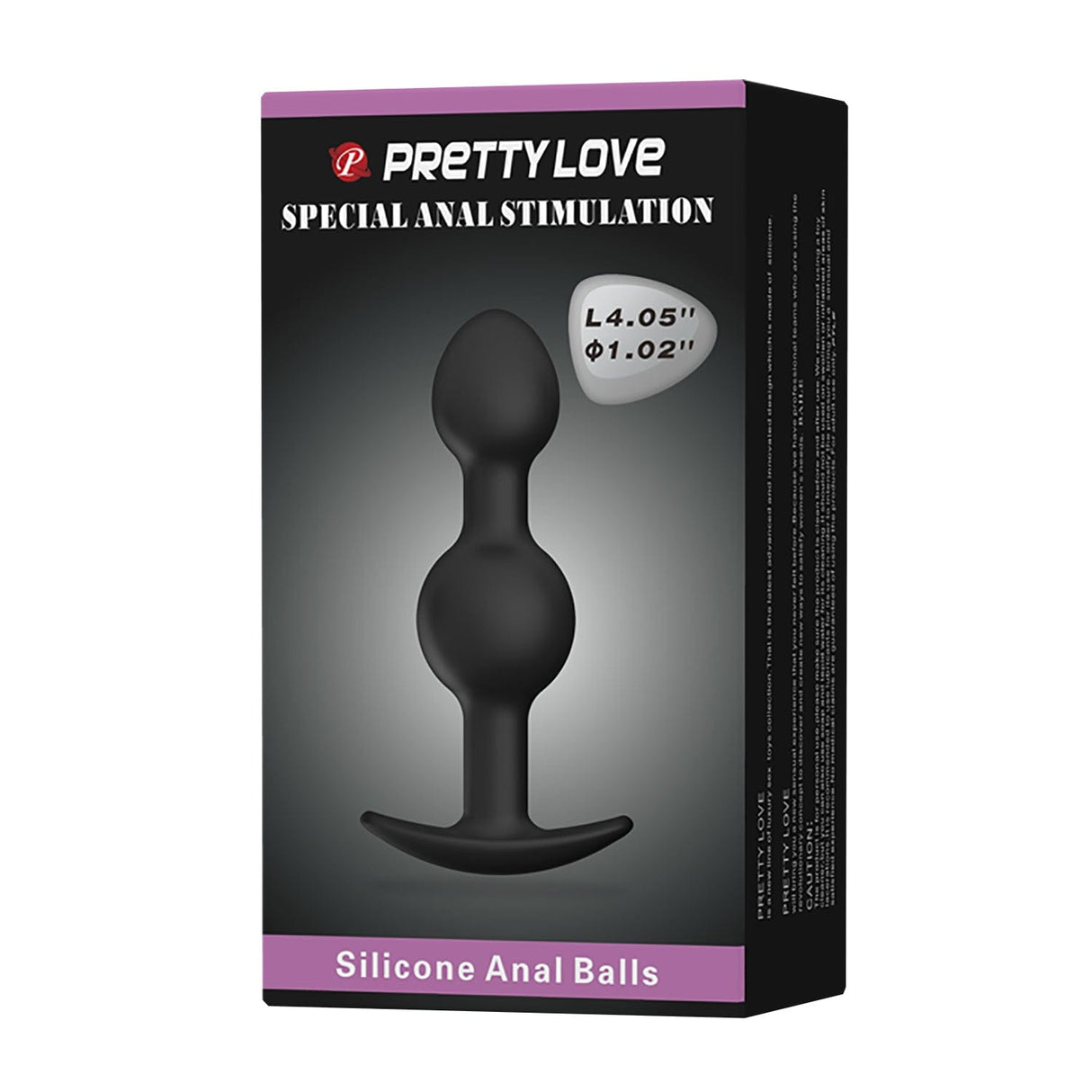 Pretty Love - Heavy Balls Silicone Butt Plug (Black) CherryAffairs