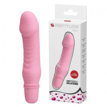 Pretty Love - Stev Vibrating Realistic Dildo (Pink) PL1127 CherryAffairs