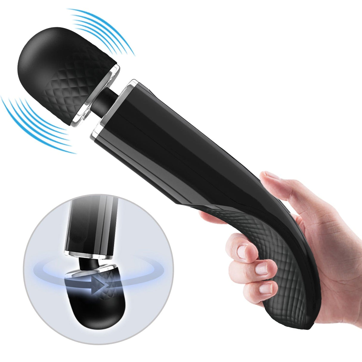 Pretty Love - Super Power Fascinating Wand Massager (Black) PL1146 CherryAffairs