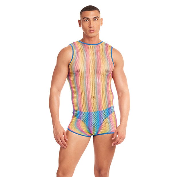 Rene Rofe - Rainbow Party Pride Star Mesh Singlet 2 pc Set Men Lingerie CherryAffairs