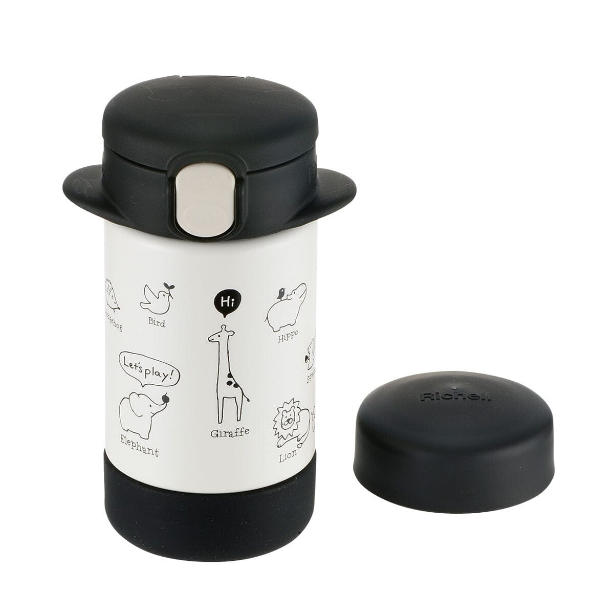 Richell - 2 Way Stainless Steel Slim Water Bottle Mug Tumblr  Black 4945680200158 Baby Water Bottle