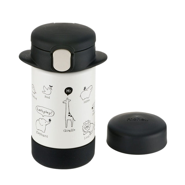 Richell - 2 Way Stainless Steel Slim Water Bottle Mug Tumblr  Black 4945680200158 Baby Water Bottle